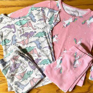 4T Carter's Pajama Lot - Unicorns & Dinosaurs
